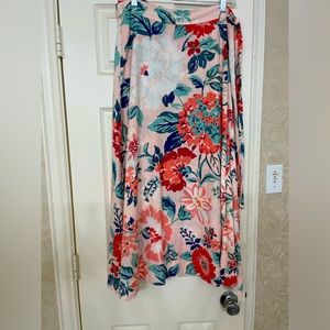 Loft mult colored linen wrap skirt